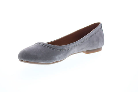 Frye Tinsley Stitch Ballet 70948 Womens Gray Leather Slip On Ballet Flats Shoes