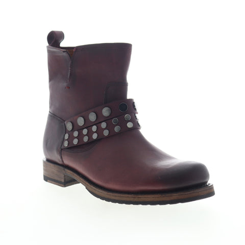 Frye Veronica Stud Bootie 70968 Womens Brown Leather Slip On Casual Dress Boots