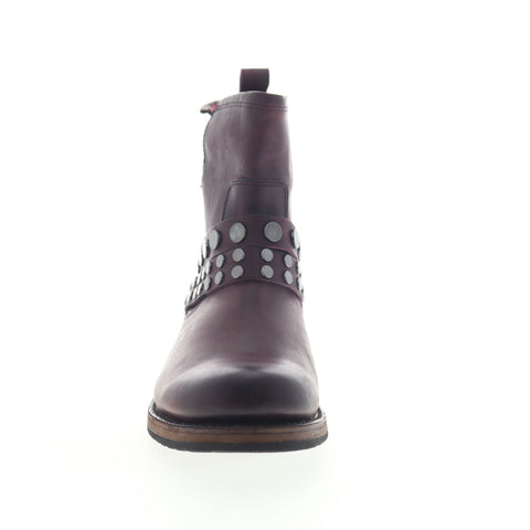 Frye Veronica Stud Bootie 70968 Womens Brown Leather Slip On Casual Dress Boots