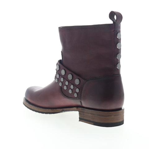 Frye Veronica Stud Bootie 70968 Womens Brown Leather Slip On Casual Dress Boots