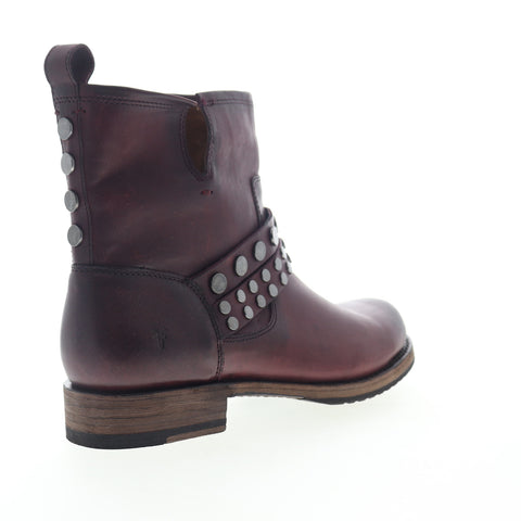 Frye Veronica Stud Bootie 70968 Womens Brown Leather Slip On Casual Dress Boots