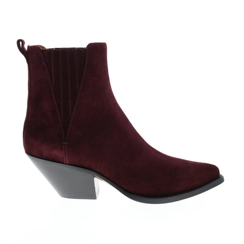 Frye Elise Chelsea 70972 Womens Burgundy Suede Ankle & Booties Boots