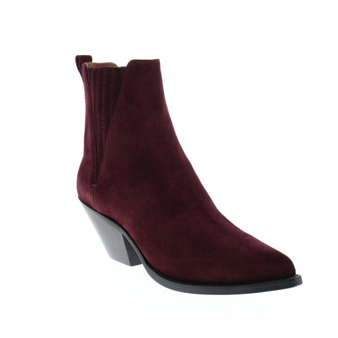 Frye Elise Chelsea 70972 Womens Burgundy Suede Ankle & Booties Boots
