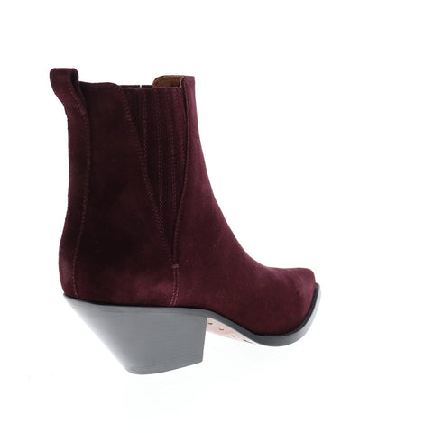 Frye Elise Chelsea 70972 Womens Burgundy Suede Ankle & Booties Boots