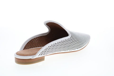 Frye Gwen Perf Slide 71001 Womens White Leather Slip On Mule Flats Shoes