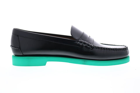 Sebago Dan Polaris Rgb 71112RW Mens Black Leather Loafers & Slip Ons Penny Shoes