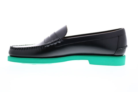 Sebago Dan Polaris Rgb 71112RW Mens Black Leather Loafers & Slip Ons Penny Shoes