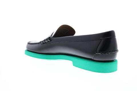 Sebago Dan Polaris Rgb 71112RW Mens Black Leather Loafers & Slip Ons Penny Shoes