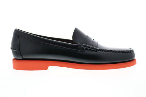 Sebago Dan Polaris Rgb 71112RW Mens Black Leather Loafers & Slip Ons Penny Shoes
