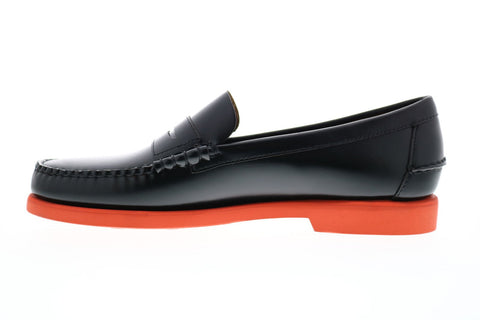 Sebago Dan Polaris Rgb 71112RW Mens Black Leather Loafers & Slip Ons Penny Shoes