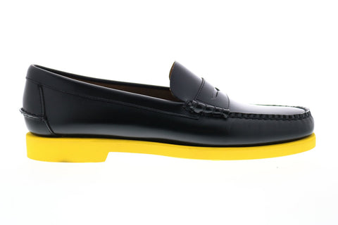Sebago Dan Polaris Rgb 71112RW Mens Black Leather Loafers & Slip Ons Penny Shoes