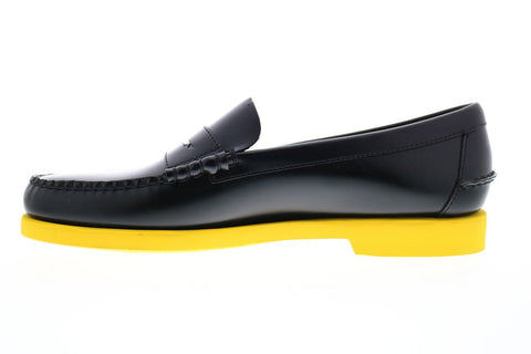 Sebago Dan Polaris Rgb 71112RW Mens Black Leather Loafers & Slip Ons Penny Shoes