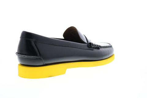 Sebago Dan Polaris Rgb 71112RW Mens Black Leather Loafers & Slip Ons Penny Shoes