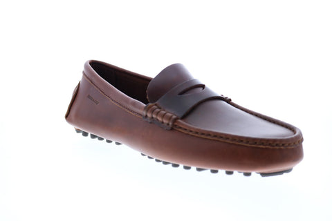 Sebago Russel 71113DW Mens Brown Leather Loafers & Slip Ons Moccasin Shoes