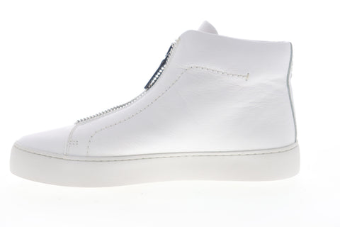 Frye Lena Zip High 71329 Womens White Leather High Top Lifestyle Sneakers Shoes