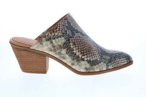 Frye & Co. Jacy Mule 71495 Womens Gray Leather Mules Heels Shoes