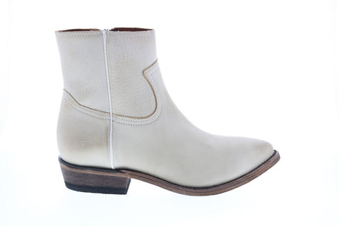 Frye Billy Inside Zip Bootie Womens White Nubuck Ankle & Booties Boots