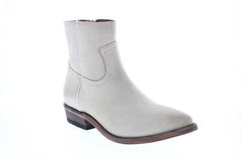 Frye Billy Inside Zip Bootie Womens White Nubuck Ankle & Booties Boots