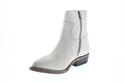 Frye Billy Inside Zip Bootie Womens White Nubuck Ankle & Booties Boots