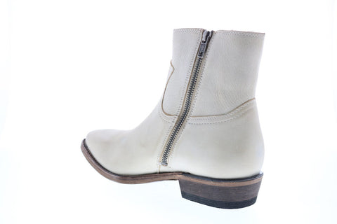 Frye Billy Inside Zip Bootie Womens White Nubuck Ankle & Booties Boots