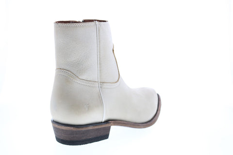 Frye Billy Inside Zip Bootie Womens White Nubuck Ankle & Booties Boots