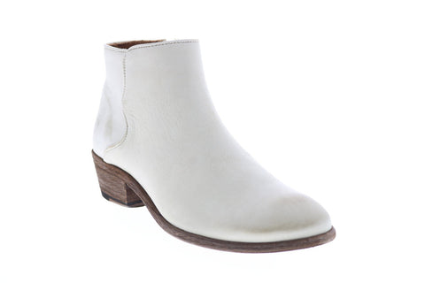 Frye Carson Piping Bootie 71536 Womens White Synthetic Ankle & Booties Boots
