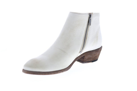 Frye Carson Piping Bootie 71536 Womens White Synthetic Ankle & Booties Boots