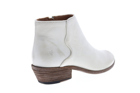 Frye Carson Piping Bootie 71536 Womens White Synthetic Ankle & Booties Boots