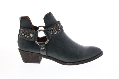 Frye Ray Deco Stud Harness 71558 Womens Black Leather Ankle & Booties Boots