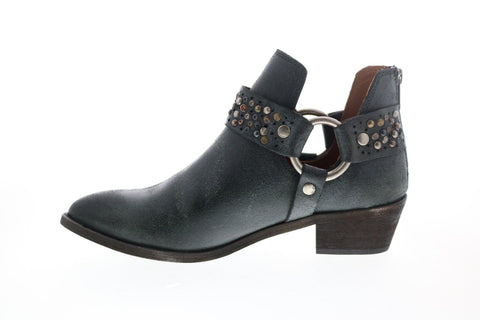 Frye Ray Deco Stud Harness 71558 Womens Black Leather Ankle & Booties Boots
