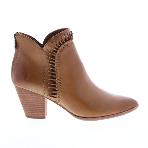 Frye Reed Feather Bootie 71564 Womens Brown Leather Ankle & Booties Boots