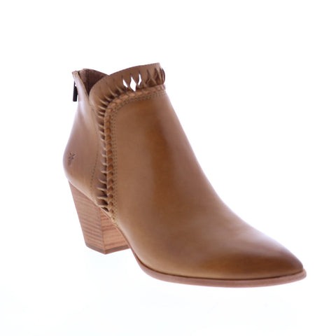Frye Reed Feather Bootie 71564 Womens Brown Leather Ankle & Booties Boots