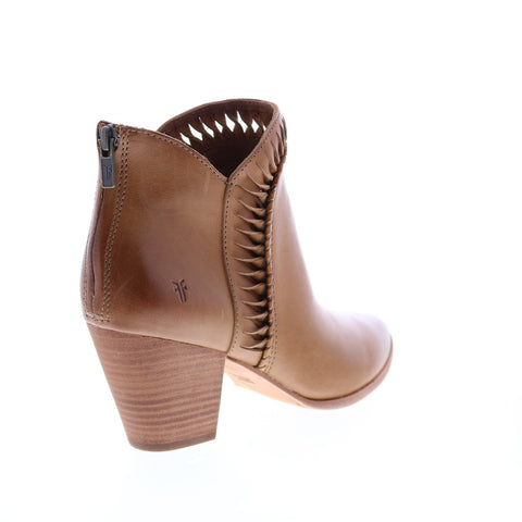 Frye Reed Feather Bootie 71564 Womens Brown Leather Ankle & Booties Boots