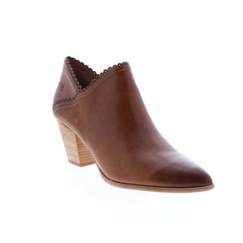 Frye Reed Scallop Shootie 71565 Womens Brown Leather Ankle & Booties Boots