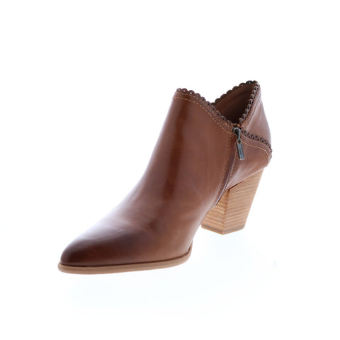 Frye Reed Scallop Shootie 71565 Womens Brown Leather Ankle & Booties Boots