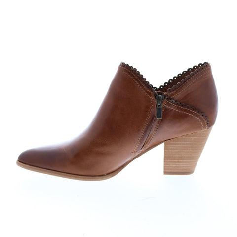 Frye Reed Scallop Shootie 71565 Womens Brown Leather Ankle & Booties Boots