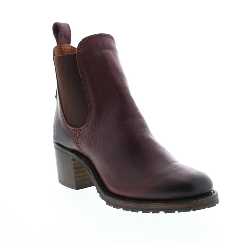 Frye Sabrina Chelsea 71868 Womens Burgundy Leather Ankle & Booties Boots