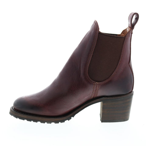 Frye Sabrina Chelsea 71868 Womens Burgundy Leather Ankle & Booties Boots