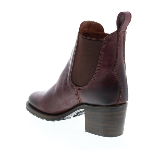 Frye Sabrina Chelsea 71868 Womens Burgundy Leather Ankle & Booties Boots