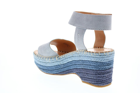 Frye & Co. Amber Espadrille Wedge 71604 Womens Blue Suede Wedges Heels Shoes
