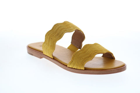 Frye Mira Wave Slide 71673 Womens Yellow Suede Slip On Slides Sandals Shoes