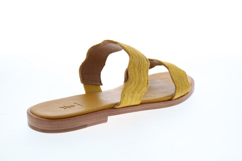 Frye Mira Wave Slide 71673 Womens Yellow Suede Slip On Slides Sandals Shoes