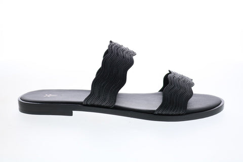 Frye Mira Wave Slide 71674 Womens Black Leather Slides Sandals Shoes