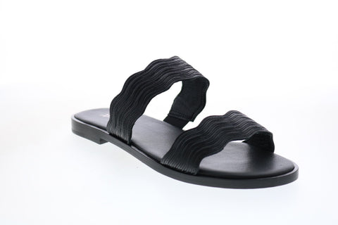 Frye Mira Wave Slide 71674 Womens Black Leather Slides Sandals Shoes