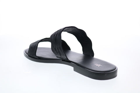 Frye Mira Wave Slide 71674 Womens Black Leather Slides Sandals Shoes