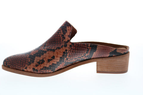 Frye Ray Mule 71677 Womens Brown Leather Slip On Mules Heels Shoes