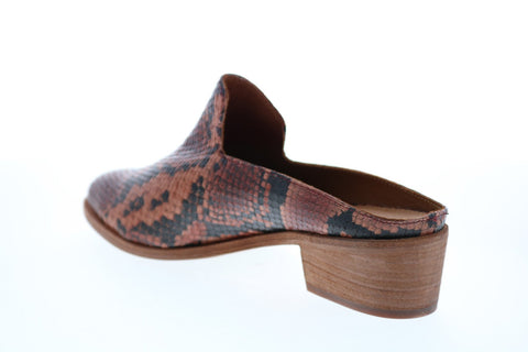 Frye Ray Mule 71677 Womens Brown Leather Slip On Mules Heels Shoes