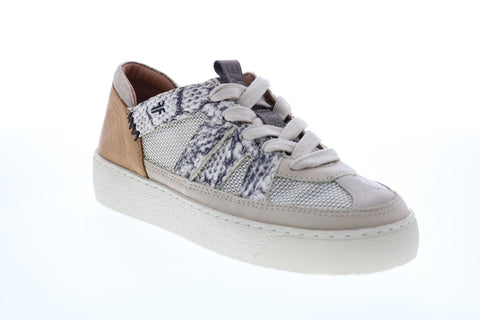 Frye Webster Overlay Low Lace Womens White Leather Lifestyle Sneakers Shoes