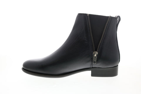 Frye Carly Zip Chelsea 71718 Womens Black Leather Ankle & Booties Boots