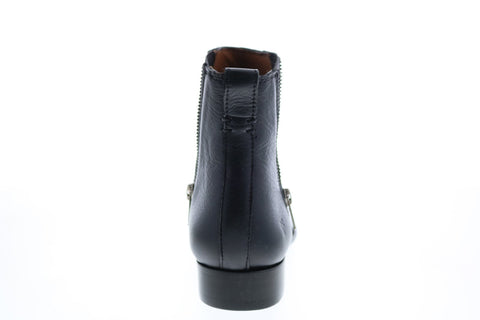 Frye Carly Zip Chelsea 71718 Womens Black Leather Ankle & Booties Boots